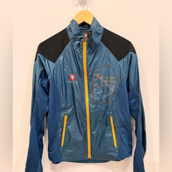 Black Yak Extreme Peak Softshell Jacket Mens 100 Medium Blue Full Zip Outdoor